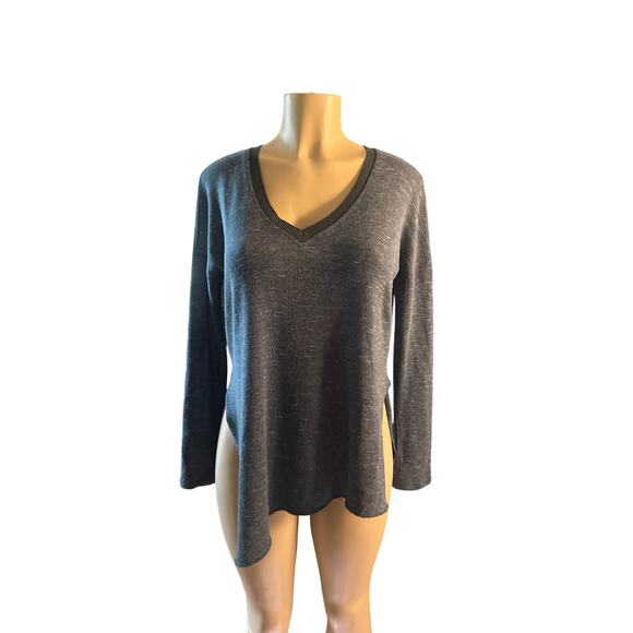 Women XS Aritzia Wilfred Sherbrooke V-Neck Pullover Green Long Slv Sweater Tunic - Picture 2 of 6